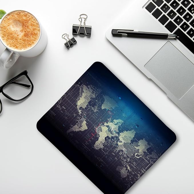 World Map Mouse Pad, Map of The World Mouse Pads for Wireless Mouse Computers Laptop Desk Accessories, 9.5x7.9 Inch