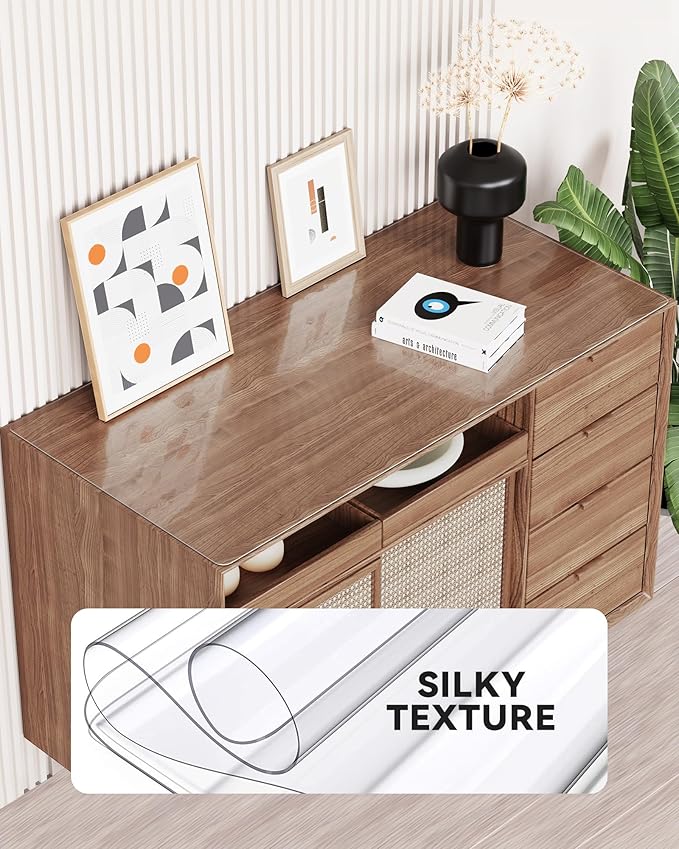 Clear Writing Desk Pad, 36’’x60” Heat Resistant Waterproof PVC Round Edge Durable Desk Protect Mat, Anti-Static Writing Mat Table Protector