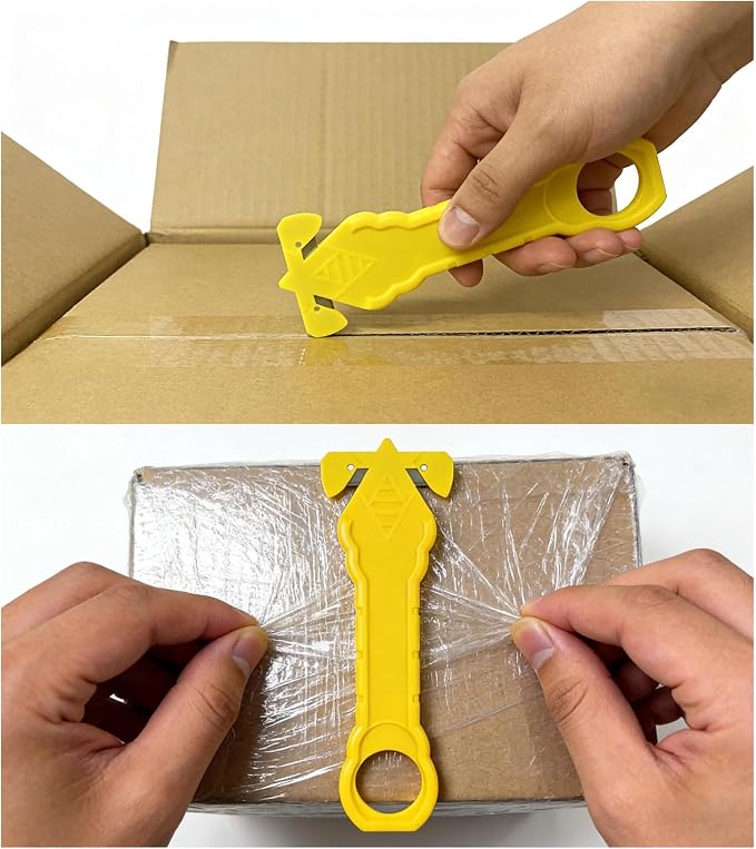 10PCS Safety Package Opener Box Cutter Set Film Cutter, Heavy Duty Utility Knives with Sharp Steel Blade, Professional Cutting Tool for Wrap, Tape, Straps & Packaging Materials