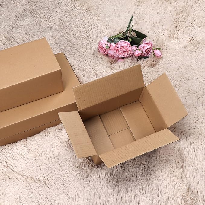CRUGLA 9x6x4 Shipping Boxes for Small Business, Cardboard Corrugated Mailing Packaging Box, 25 Packs