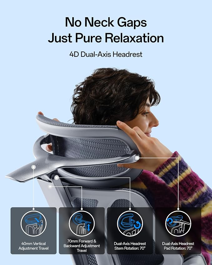 Hbada E3 Pro 2026 Edition Ergonomic Office Chair, Mesh Desk Chair with 3-Zone Floating Lumbar Support, Upgraded 4D Headrest, 720° Armrests, Black with Footrest