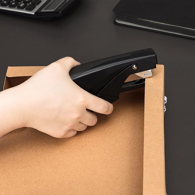 Amazon Basics Effortless Handheld Plier Stapler, 25 Sheet Capacity, Heavy Duty, Black (Pack of 2)