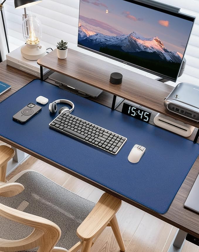 Waterproof Large Gaming Mouse Pad with Durable Stitched Edges, Non-Slip Rubber Base, Grainy Jacquard Mouse Mat Desk Pad for Home Office Gaming, 27.6"x11.8"x0.12", Matte Gray