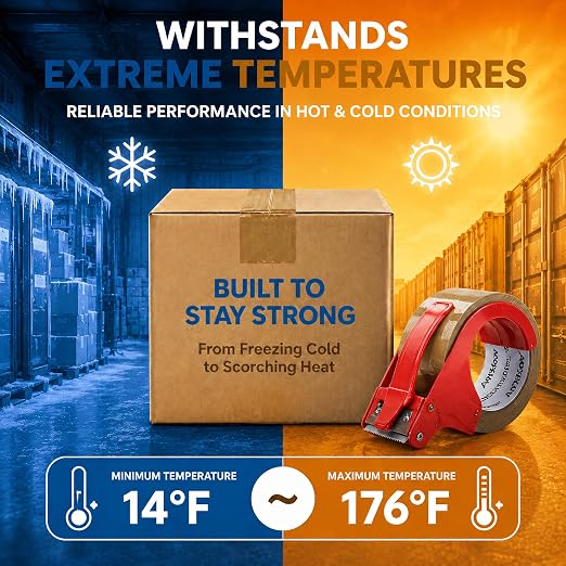 12 Rolls Heavy Duty Brown Packing Tape with 2 Dispenser 1.88 In x 60 Yds | Strong Adhesive Packaging Tape, Moving Tape for Boxes, For Carton Sealing, Shipping, Mailing & Storage, 2.5 mil Thickness