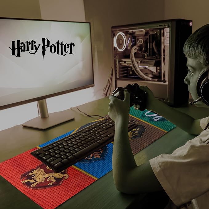 Harry Potter Gaming Mouse Pad Large 31"x15" XL Computer Desk Mat, Anime | Harry Potter anime gaming mouse pad, Oversized 31x15in smooth fabric top, stitched edges, non-slip rubber base.