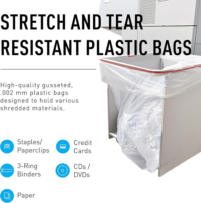 IDEAL AC0924H Shredder Bags – 40” x 58” Gusseted, 79-Gallon Capacity, Heavy-Duty Bags for IDEAL Shredder 5009 Model