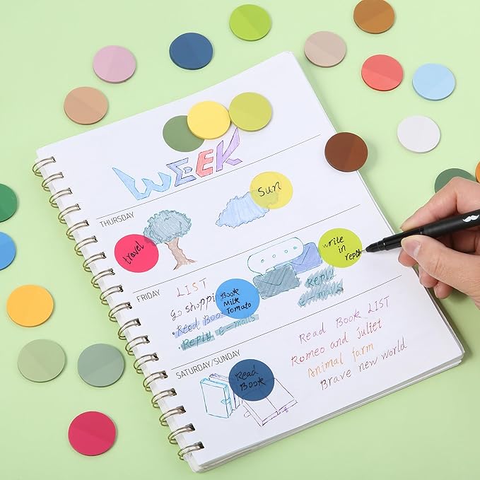 Mr. Pen- Transparent Sticky Note Set, 1120Sheets, Colorful, Round Transparent Sticky Notes Set