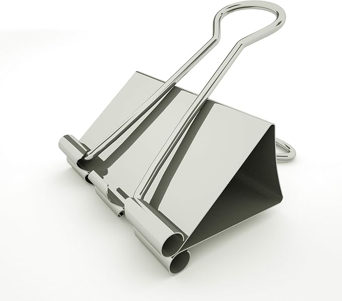 Nctinystore Binder Clips Medium Metal Clamp - 1-1/4 in (1.25 inch) (Silver, 24-Count)