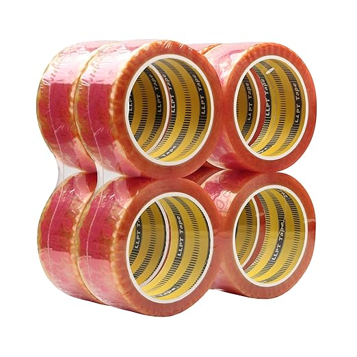 LLPT Packing Tape with Thank You Print 1.88” x 65 Yards Each 8 Pack Heavy Duty High Viscosity Safety Sealing on All Box Types for Decorating Shipping Mailing Boxes (TY4860CC08)