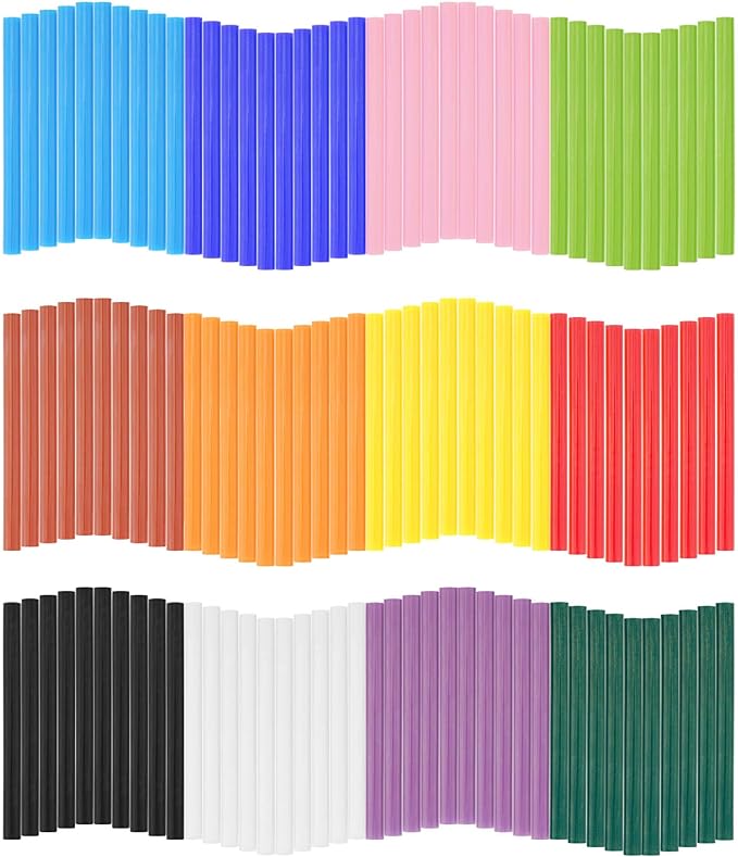 Gartful 120PCS Colored Mini Hot Glue Sticks - 0.28x3.9" Hot Melt Glue Sticks, Multipurpose for Art & Craft Project, Home Decoration, General Repair, Bonding, Sealing, 12 Colors