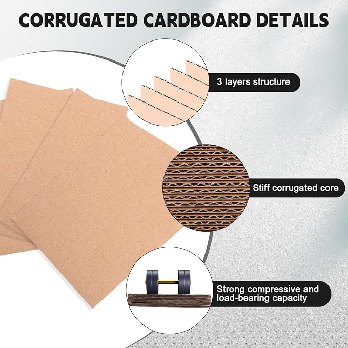Tatuo 301 Pcs Trading Card Shipping Protector Set Include 200 Corrugated Cardboard Sheets Inserts 100 Poly Bubble Mailers Padded Envelopes and Masking Tape(White)