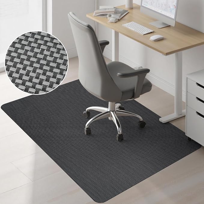 Sycoodeal Chair Mat,36" x 48" Office Chair Mat for Hardwood and Tile Floor, Heavy Duty Floor Protector for Rolling Chairs,Non-Slip,Computer Mat for Home Office(Grey)