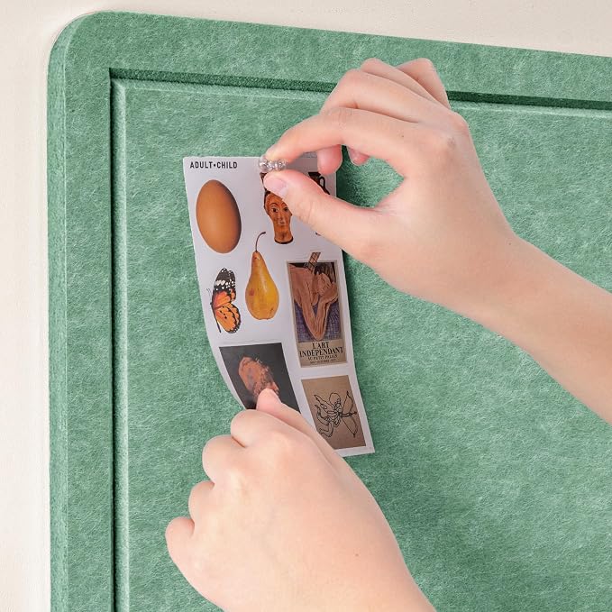 Felt Bulletin Board 24x18 inches, Decorative Pin Board for Home & Office | Cork Board Alternative for Wall with Push Pins, Display Mood Board for Photos, Notes & Reminders