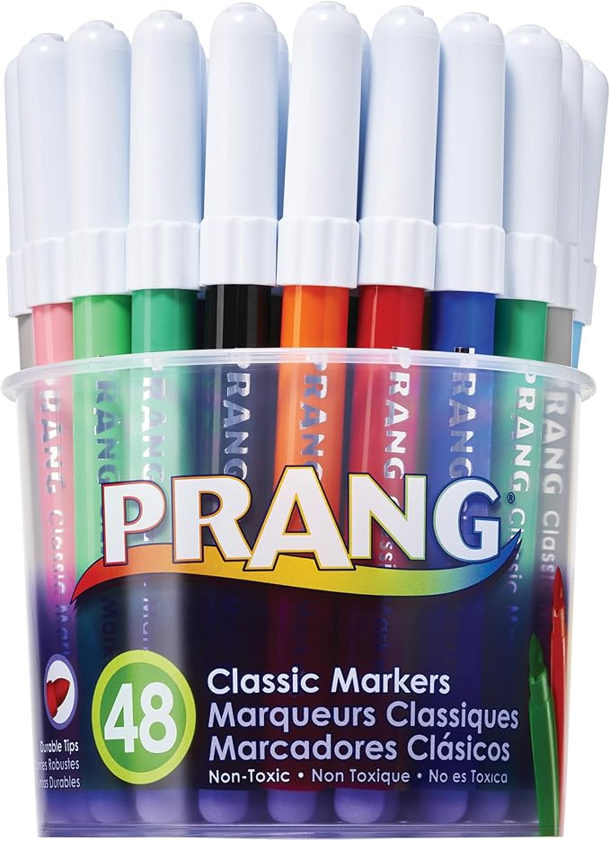 Prang Classic Art Markers, Bullet Tip, 12 Assorted Colors, 48 Count (80848)