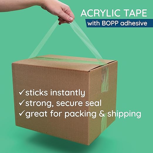 Blue Summit Supplies Heavy Duty Packaging Tape, Clear Packing Tape Designed for Moving Boxes, Shipping, Office, and Storage, Commercial Grade 2.7mil Thickness, 60 Yards Length, 360 Total Yards