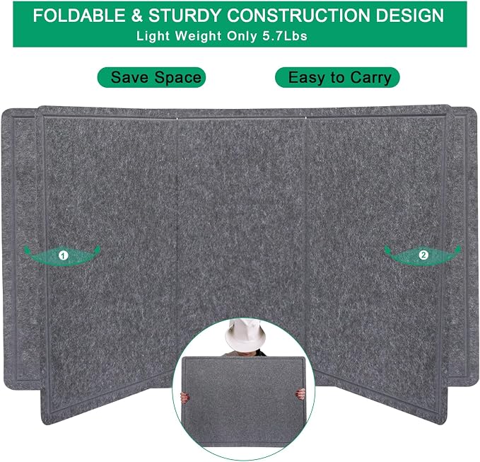 Large Bulletin Board 72" x 48" Felt Cork Board - Decor Pin Board, Dark Gray | Cork Board Alternative for Wall, Foldable Self-Adhesive Vision Board Prayer Board with Pushpins for Home Office Classroom
