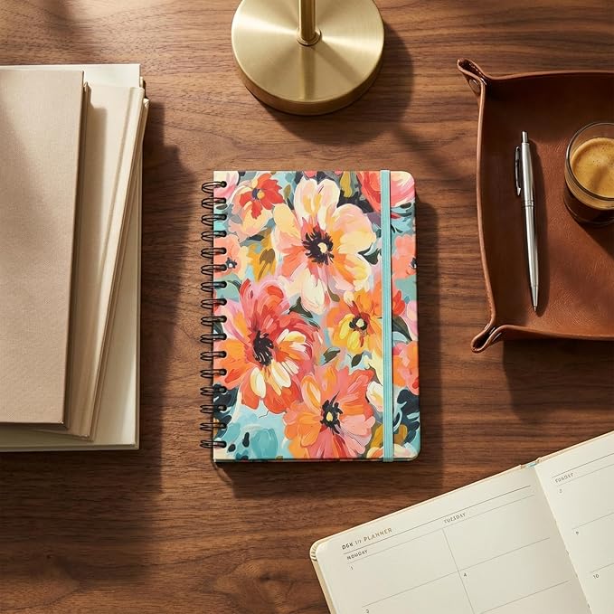 Nextnoid A5 Lined Spiral Notebook - 170 Pages, College Ruled, Pastel Bloom | Hardcover Notebook for Everyday Writing, A5 Size (5.8" x 8.3") Journal for Work and School, Daily Journaling and Notetaking