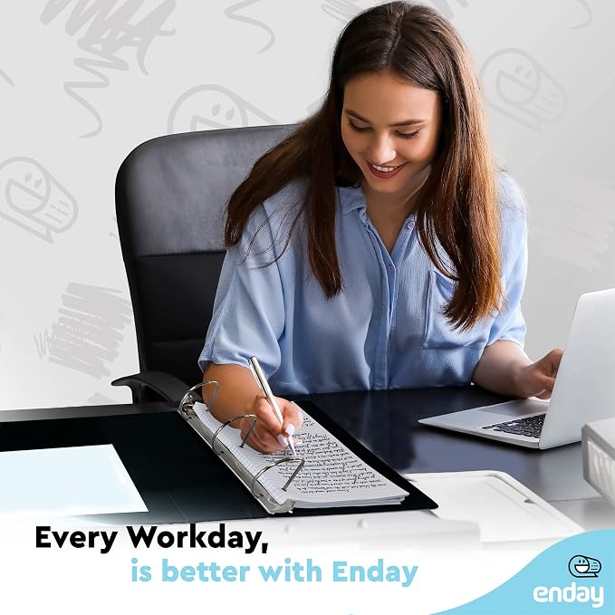 Enday 3 Inch Binder Black 3 Ring Binder 3 Inch, Heavy Duty Three Ring Binder, 600 Sheets Capacity - 3 Inch Binder for Home School and Office