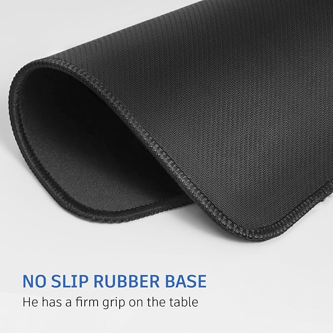 Black Mouse Pad, Nice and Cute Mouse Pad, Splash-Proof Textured 10.2 x 8.2Inch, Stitched Edge Non-Slip Waterproof Rubber Mouse Pad
