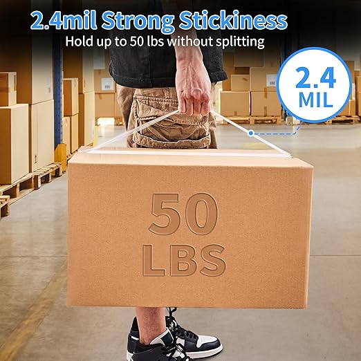 JARLINK No Noise Clear Quiet Packing Tape (18 Rolls), Heavy Duty Packaging Tape for Shipping Packaging Moving Sealing, 2.4mil Thick, 1.88 inches Wide, 60 Yards Per Roll, 1080 Total Yards