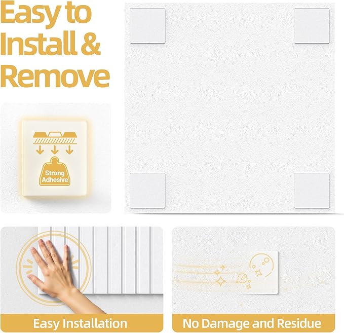 Large Cork Board for Walls 20 Pack Bulletin Board with 100 Adhesive Tabs | 48" x 60" Alternative CorkBoard for Pictures Photos, Felt Push Pin Boards Tiles for Office Classroom Wall Decor - White