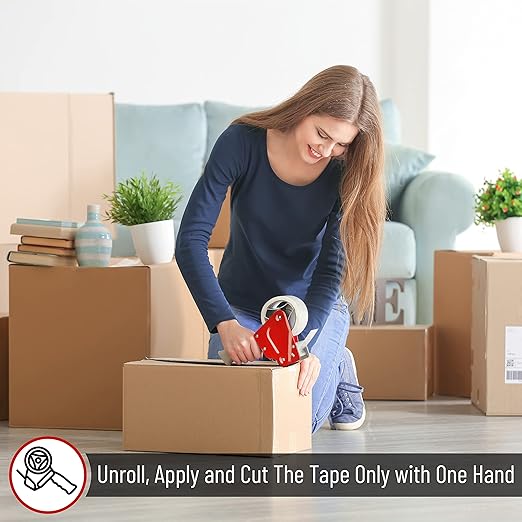 Mr. Pen Packing Tape Dispenser Gun 2-Inch, 4 Pack with 4 Rolls Clear Tape Gun for Packaging Boxes and Moving