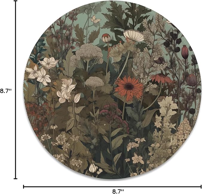 Botanical Elegance Wildflower Mouse Pad - Nature's Palette for Your Desk, Stitched Edges Non-Slip Rubber Base Mouse Pads for Computers Laptop