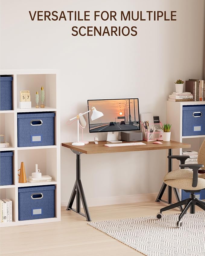 File Organizer with Lid, File Box, File Cabinet for Letter File Folder Storage, Hanging File Organizer for Office/Decor/Home,Document Organizer, 1 Pack,Blue-Box Only