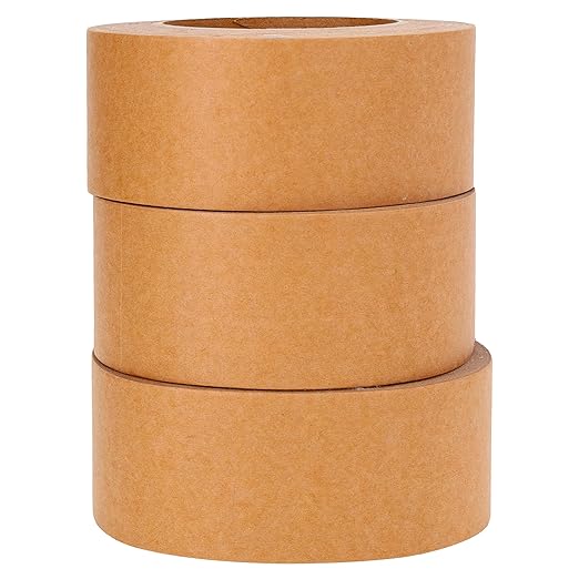 Lockport Eco Friendly Brown Packing Tape, 2 Inch x 50 Yards, 3 Rolls of Brown Kraft Paper Tape with Strong Adhesion for Moving Boxes, Shipping & Packaging, Biodegradable Waterproof Heavy Duty
