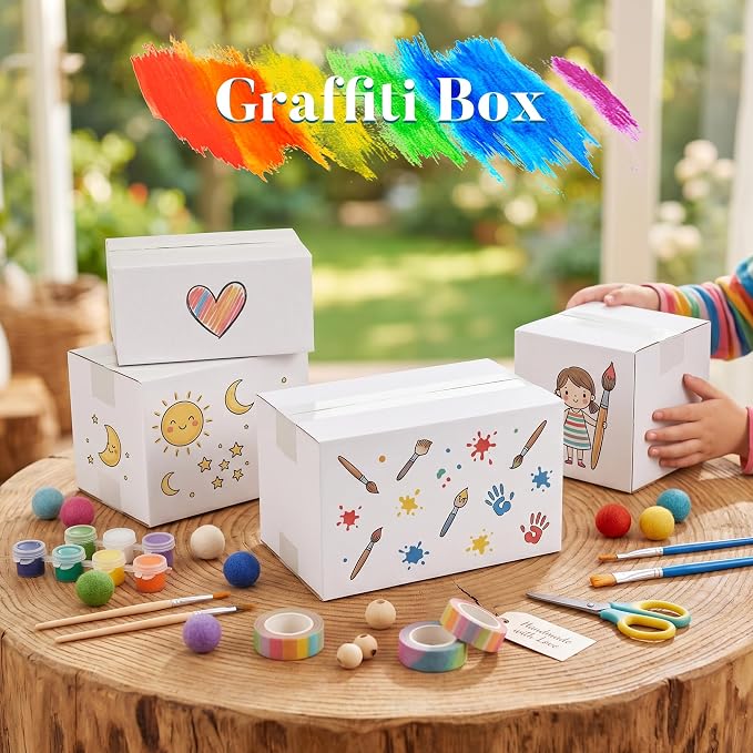 Small Shipping Boxes 10x6x6 Set of 6 | White Corrugated Cardboard, Box for Packaging Small Business Mailing Moving Gifts Wrap, Easy Assemble
