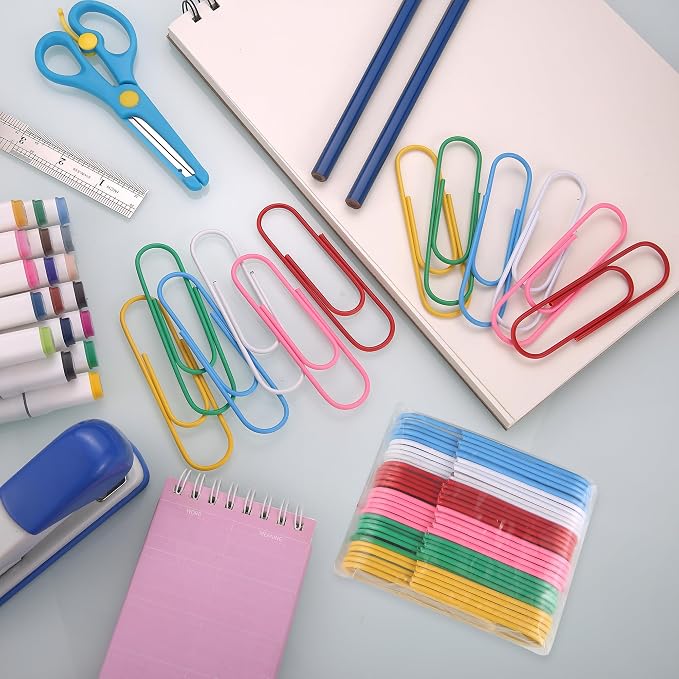 Jumbo Paper Clips,4 Inch Cute Paper Clips Large,30-Pack Paperclips for Paperwork Ideal for Home,School and Office Use,Colored Binder Clip