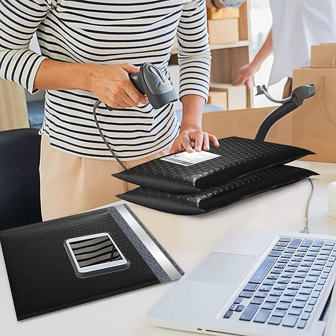 Famagic Bubble Mailers 8.5x12 Inch 40pc Black Shipping Bags, Chic Packaging Bags For Small Business, Colored Padded Mailing Envelopes, Opaque Matte Self Seal Bubble Poly Mailers Bulk #2
