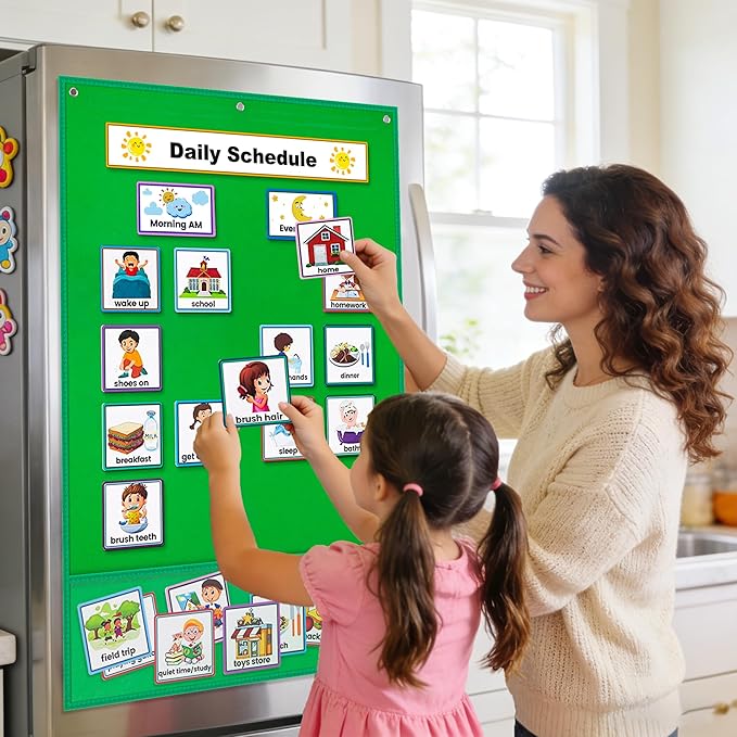 Felt Board for Toddlers, 24"x36" Felt Board for Wall | Includes 30 Self Adhesive Dots Perfect for Learning, Organization, and Creative Play | Classroom Must Haves School Supplies for Teachers