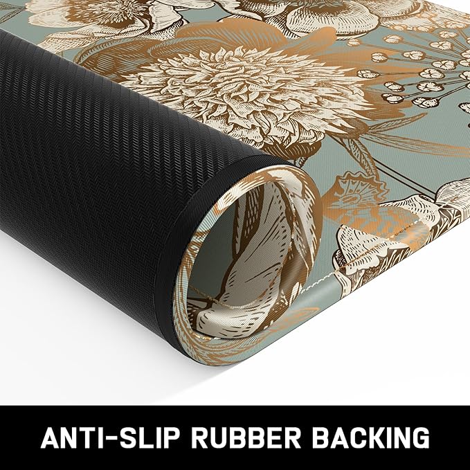 Mouse Pad, Minimalism Marble Style Computer Pad, Anti-Slip Rubber Mouse Mat with Stitched Edges for Gaming, Office, Laptop, PC, Women, 9" x 8" Thick 3 mm, Classical Flower and Bird