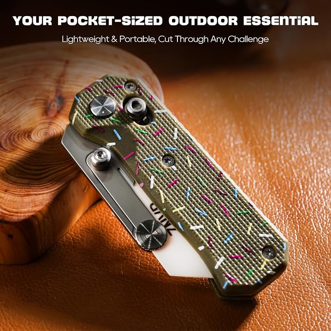 Premium Folding Utility Knife with 5 Extra Ceramic Blades, Box Cutter, Heavy duty & Lightweight Design, G10 Handle, Pocket clip, safety Lock, EDC Pocket Knife for home, Office, Factory, Camping