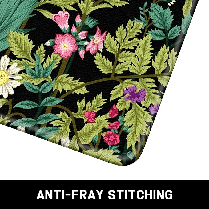 Mouse Pad, Minimalism Marble Style Computer Pad, Anti-Slip Rubber Mouse Mat with Stitched Edges for Gaming, Office, Laptop, PC, Women, 9" x 8" Thick 3 mm, Black Dandelion