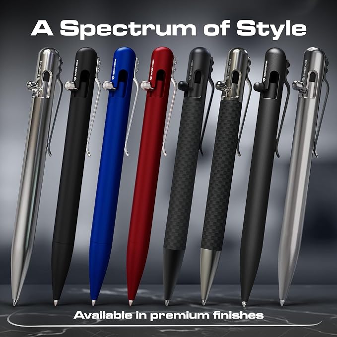 BASTION® Luxury Bolt Action Pen, Durable Professional Ballpoint Pen with Fine Tip, EDC Pen, Ink Refillable Pen for Birthday Gift, Travel Pen for School and Work