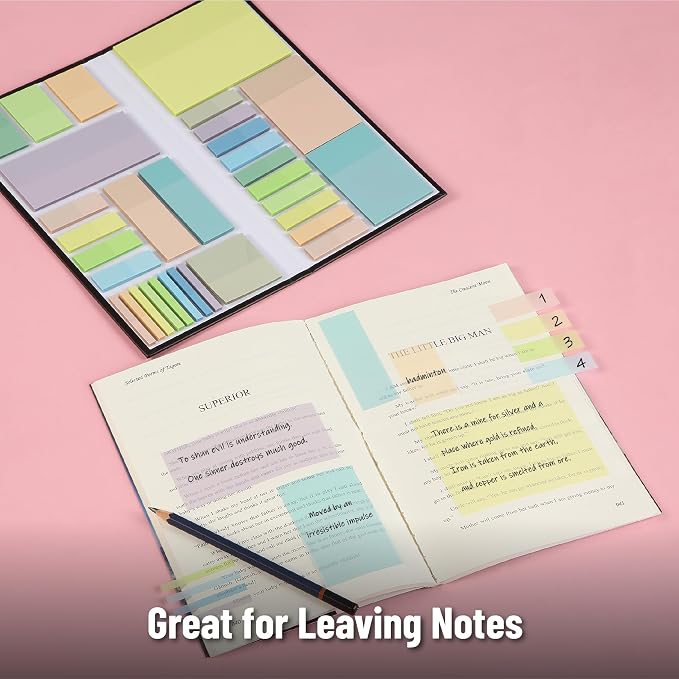Mr. Pen- Transparent Sticky Notes Set, 1650 Sheets | Transparent Sticky Notes Tabs for Bible Study, Office, School, Planning, Journaling & Organization