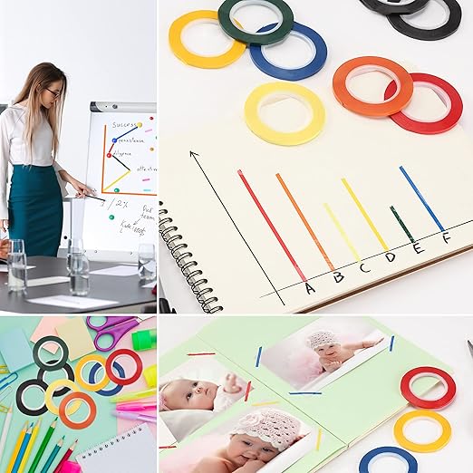 Mr. Pen- Whiteboard Tape, 8 Pack, Assorted Colors, Thin Tape for Dry Erase Board Accessories, Whiteboard Accessories, Chart Tapes