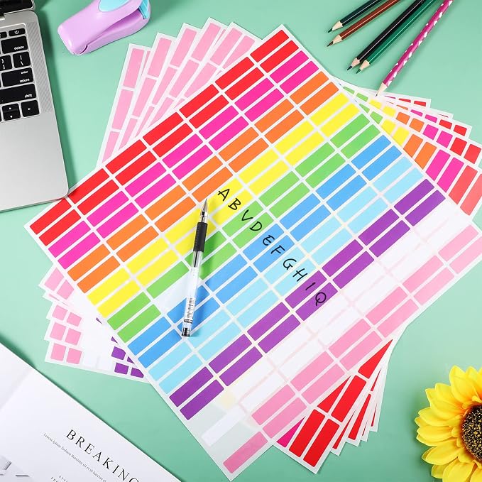 2800 Pcs Rectangular Color Coding Labels, 0.5" x 1.77" Price Stickers Garage Sale Stickers Square Removable Assorted Labels for File Folder Tabs Classrooms Offices Home Labeling Marking