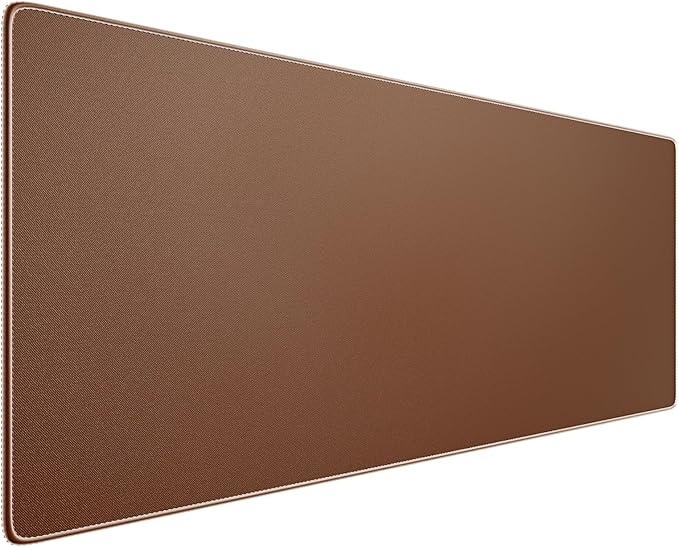Waterproof Large Gaming Mouse Pad with Durable Stitched Edges, Non-Slip Rubber Base, Grainy Jacquard Mouse Mat Desk Pad for Home Office Gaming, 31.5''x11.8''x0.12'', Matte Brown