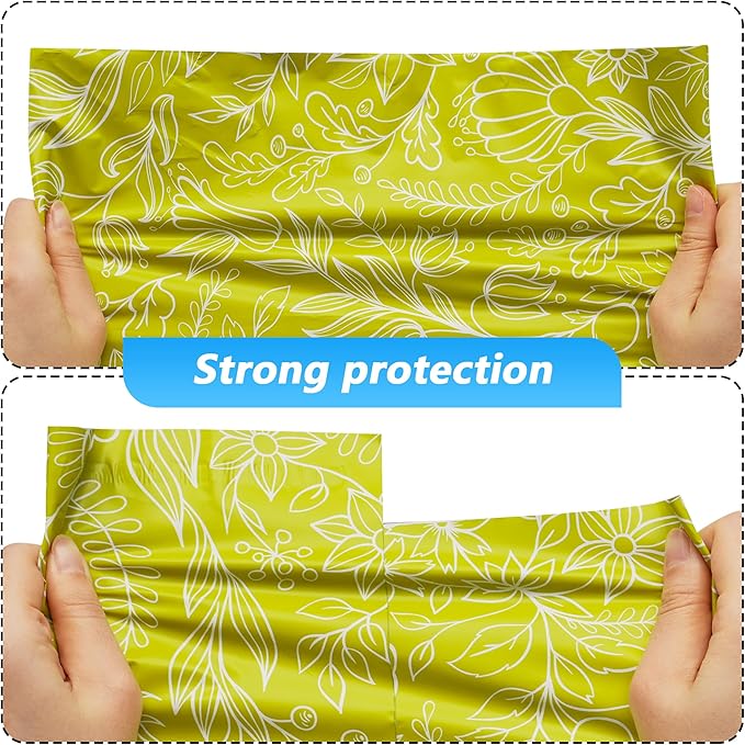Poly Mailer 6x9 Inch 100 Pcs, Waterproof and Tear-Resistant Shipping Bags for Clothing, Strong Mailing Bags with Self-Seal, Cute Packaging Bags for Small Business - Flower