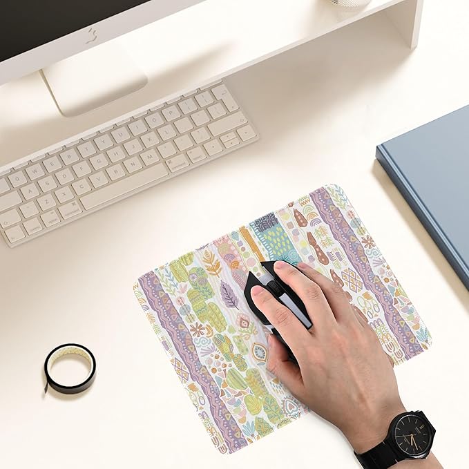 Premium Stitched Mouse Pad 10.2 x 8.3 in | Smooth, Washable Desk Mat with Non-Slip Base | Personalized Cute MousePads for Gaming,Work,Laptop, Computer, Office, Home (Colors in Light)