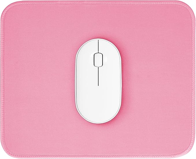 Mouse Pad, Nice and Cute, Splash-Proof Textured, Stitched Edge Non-Slip Waterproof Rubber, Deep Pink