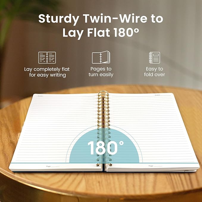 Lined Spiral Notebook Journal for Work, 300 Pages Thick B5 (7.1"x10") College Ruled Journal for Women & Writing, Hardcover Notebook for Note Taking, Perfect for Office Home School Supplies, Sunset