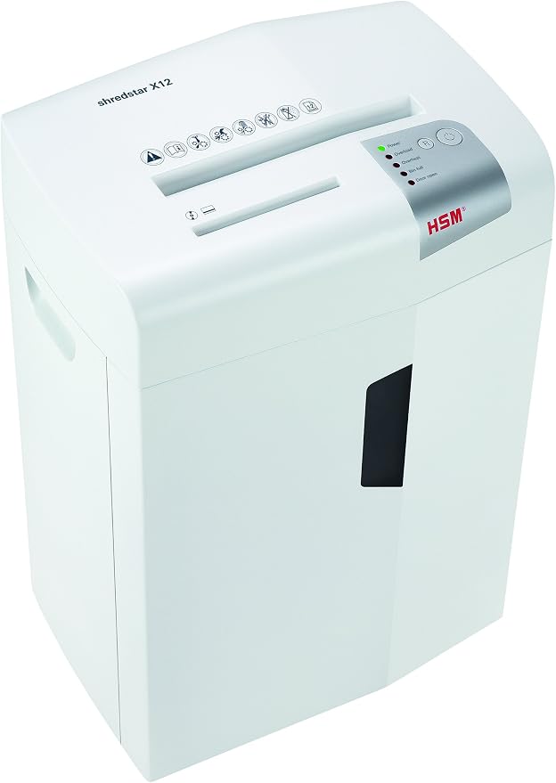 HSM shredstar X12 Cross-Cut; Shreds Up to 12 Sheets; 6.1-Gallon Capacity Shredder, White | HSM1059