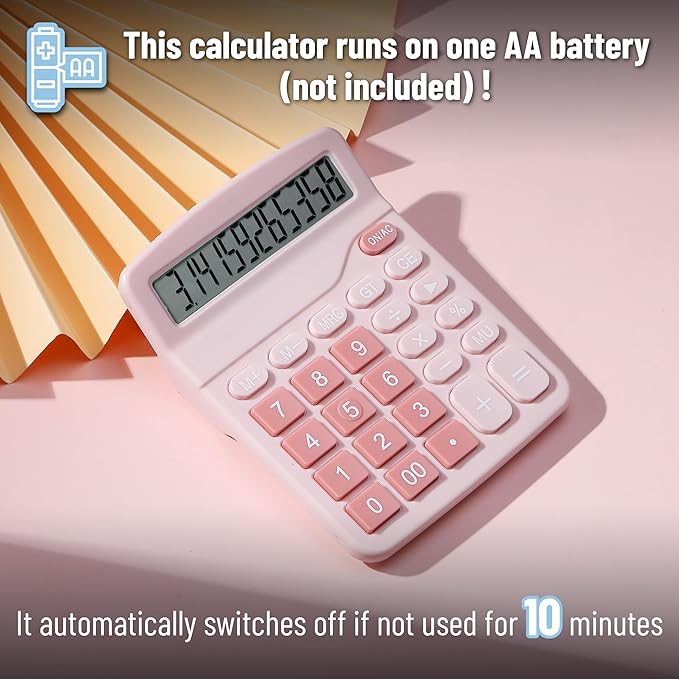 Mr. Pen Pink Large Display Desktop Calculator