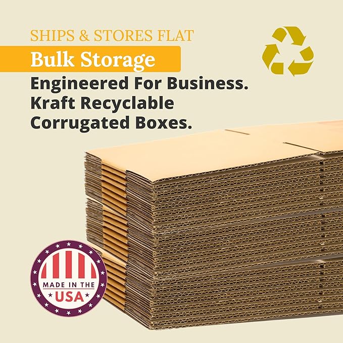 Partners Brand P121212 Corrugated Boxes, 12"L x 12"W x 12"H, Kraft (Pack of 25)