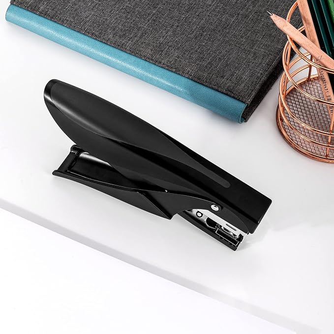 Amazon Basics Effortless Handheld Plier Stapler, 25 Sheet Capacity, Heavy Duty, Black (Pack of 2)
