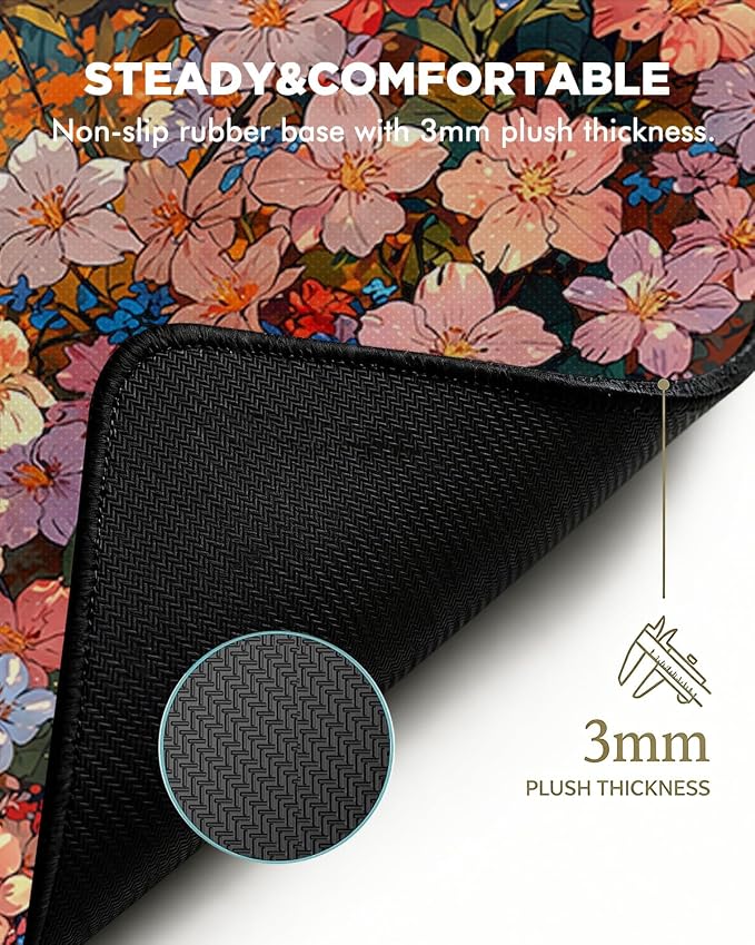 Mouse Pad, Desk Mat, 31.5x11.8in Large Mousepad, Blossoms | Desk Pad with Stitched Edge & Rubber Non-Slip Bottom, Gaming Mouse Pad, Extended Mousepad for Home, Office